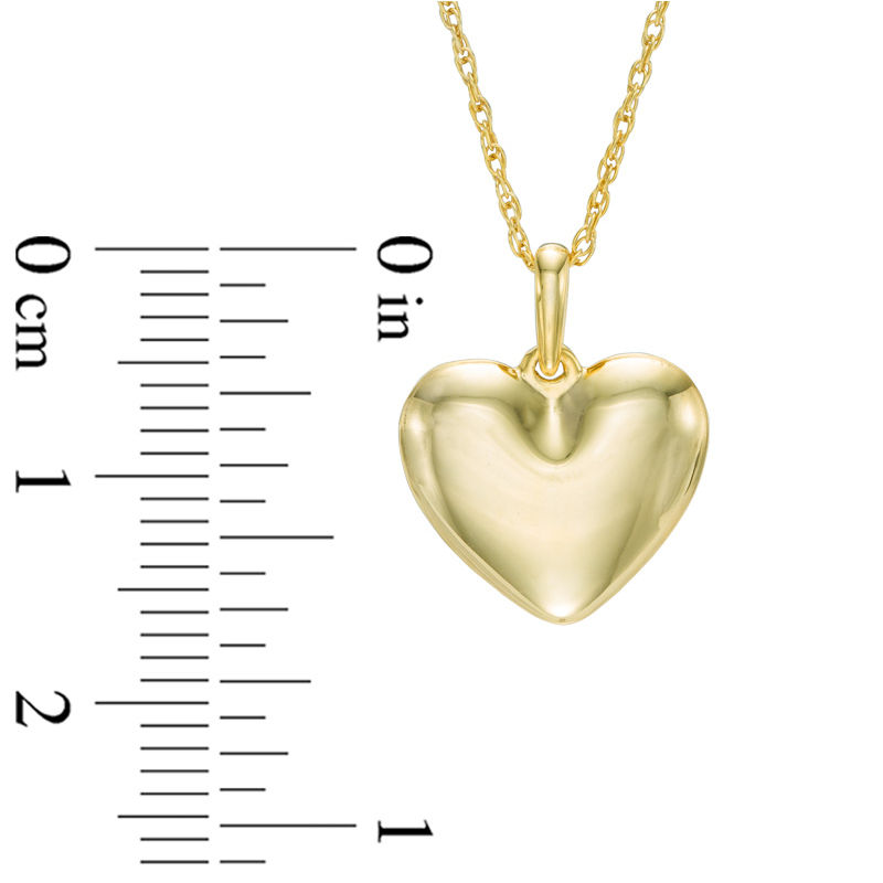 Main Image 2 of Puffed Heart Pendant in 10K Gold