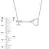 Thumbnail Image 2 of 1/10 CT. T.W. Diamond Sideways Heart Key Necklace in Sterling Silver