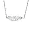Thumbnail Image 1 of Sideways Feather Necklace in 10K White Gold