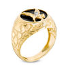 Thumbnail Image 1 of Men's Onyx Eagle and Diamond Accent Signet Ring in 10K Gold