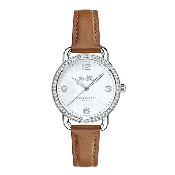 Ladies' Coach Delancey Crystal Accent Strap Watch with Mother-of-Pearl Dial (Model: 14502485)