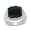 Thumbnail Image 1 of 13.0mm Cushion-Shaped Onyx Stepped Shank Ring in 10K White Gold