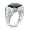 Thumbnail Image 2 of 13.0mm Cushion-Shaped Onyx Stepped Shank Ring in 10K White Gold