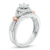 Thumbnail Image 2 of 5/8 CT. T.W. Princess-Cut Diamond Vintage-Style Bridal Set in 14K Two-Tone Gold