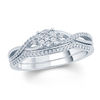 Thumbnail Image 1 of 1/4 CT. T.W. Composite Diamond Twist Bridal Set in Sterling Silver