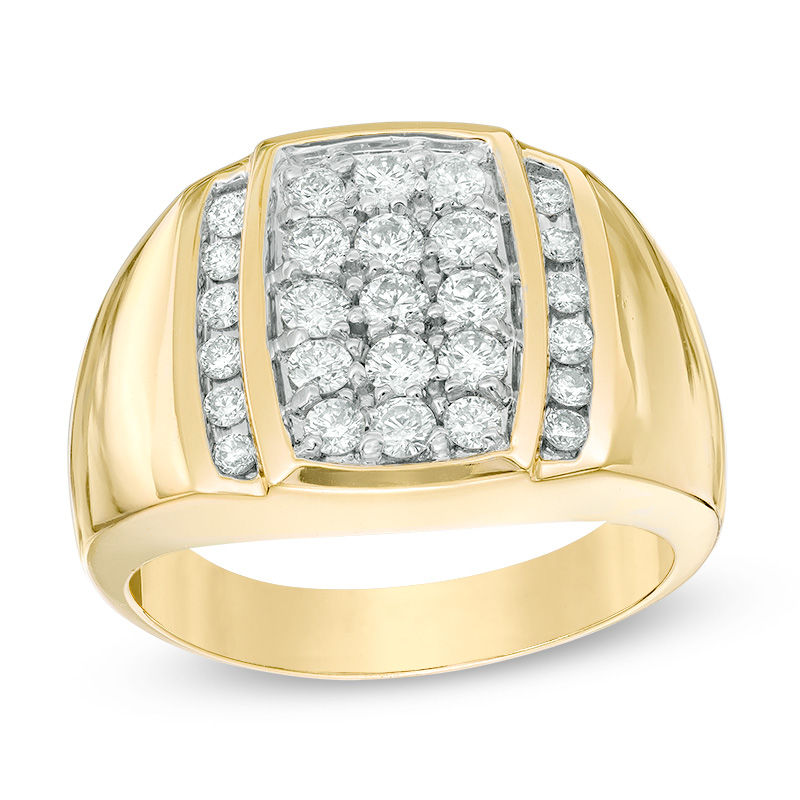 Men's 1 CT. T.W. Composite Rectangle Diamond Ring in 10K Gold