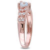 Thumbnail Image 2 of 5.0mm Heart-Shaped Aquamarine and Diamond Accent Vintage-Style Ring in Sterling Silver with Rose Rhodium
