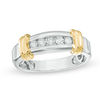 Thumbnail Image 1 of 1/4 CT. T.W. Diamond Five Stone Wedding Band in 10K Two-Tone Gold
