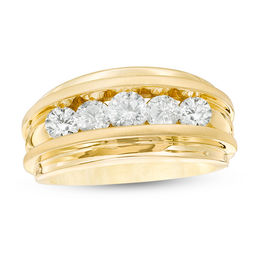 1-1/2 CT. T.W. Diamond Five Stone Wedding Band in 14K Gold