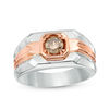 Thumbnail Image 0 of Men's 3/4 CT. Champagne Diamond Solitaire Wedding Ring in 14K Two-Tone Gold