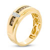 Thumbnail Image 1 of Men's 1/3 CT. T.W. Champagne and White Diamond Satin Wedding Band in 10K Gold