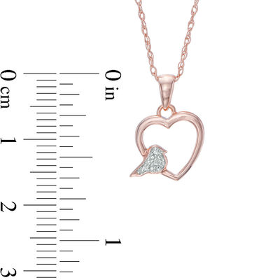 AFFY Heart Shape with Birds & Branches Two Tone Pendant Necklace in 14k Gold Over Sterling Silver 