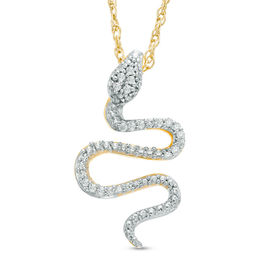 1/10 CT. T.W. Diamond Snake Pendant in 10K Gold