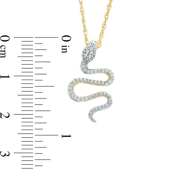 1/10 CT. T.w. Diamond Snake Pendant in 10K Gold