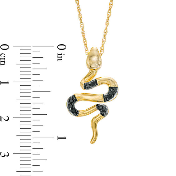1/15 CT. T.w. Black Diamond Snake Pendant in 10K Gold