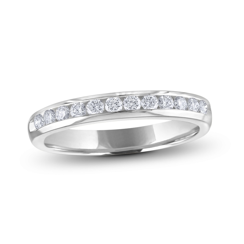 Main Image 1 of 1/2 CT. T.W. Certified Diamond Channel Anniversary Band in 14K White Gold (I/SI2)