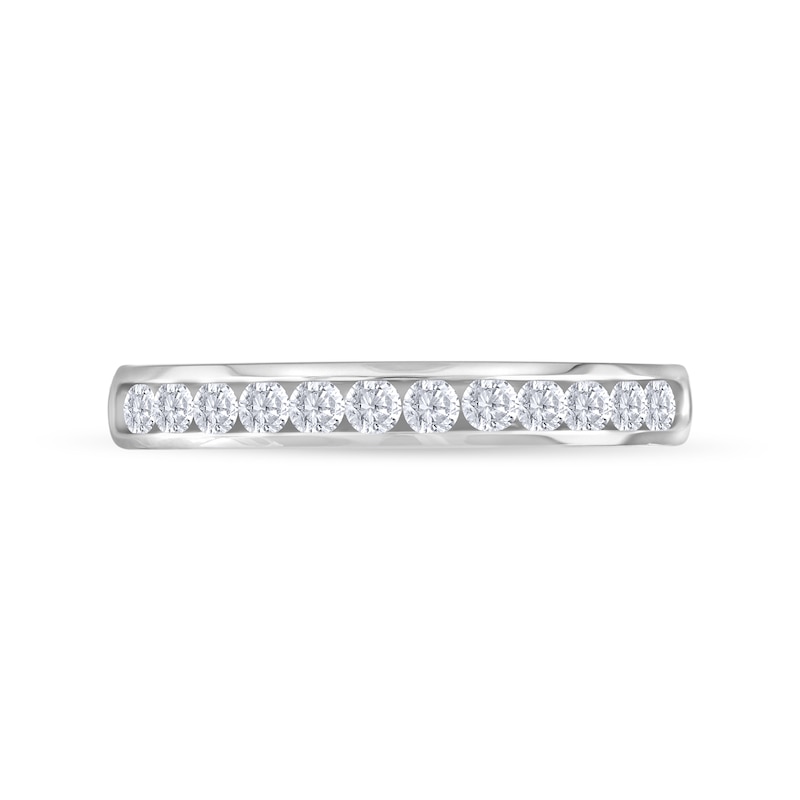 1/2 CT. T.W. Certified Diamond Channel Anniversary Band in 14K White Gold (I/SI2)
