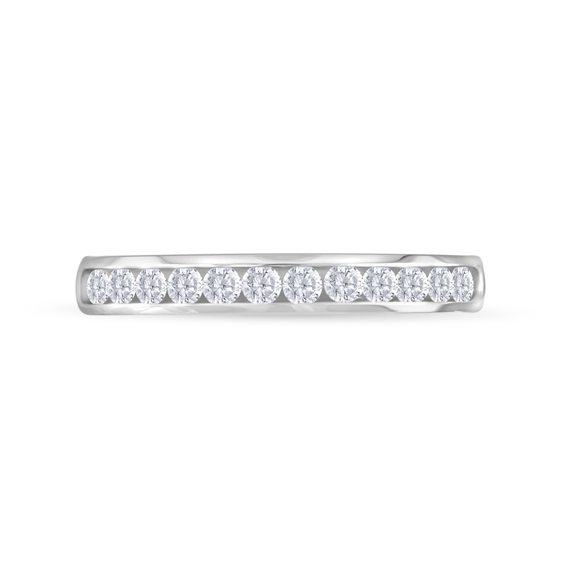 Main Image 4 of 1/2 CT. T.W. Certified Diamond Channel Anniversary Band in 14K White Gold (I/SI2)