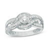 Thumbnail Image 1 of 1/2 CT. T.W. Diamond Crossover Engagement Ring in 10K White Gold