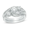 Thumbnail Image 0 of 1 CT. T.W. Diamond Swirl Bridal Set in 14K White Gold