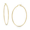 Thumbnail Image 0 of 60.0mm Textured Hoop Earrings in 14K Gold