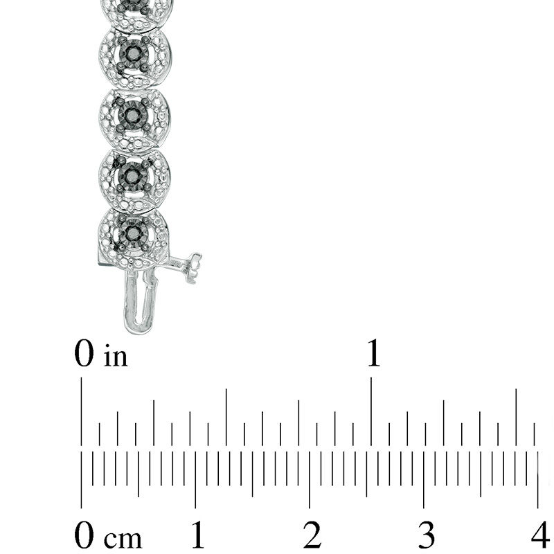 Main Image 2 of 1/2 CT. T.W. Black Diamond Tennis Bracelet in Sterling Silver - 7.5"