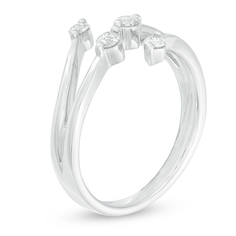 Main Image 2 of 1/4 CT. T.W. Diamond Four Stone Bypass Ring in 10K White Gold
