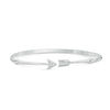 Thumbnail Image 1 of 1/20 CT. T.W. Diamond Arrow Open Bangle in Sterling Silver - 7.5"
