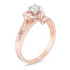 Thumbnail Image 1 of 1/10 CT. T.W. Diamond Heart Ring in 10K Rose Gold