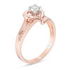 Thumbnail Image 2 of 1/10 CT. T.W. Diamond Heart Ring in 10K Rose Gold