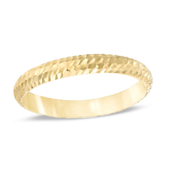 Diamond-Cut Band in 14K Gold - Size 7