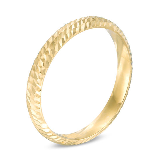 Diamond-Cut Band in 14K Gold - Size 7