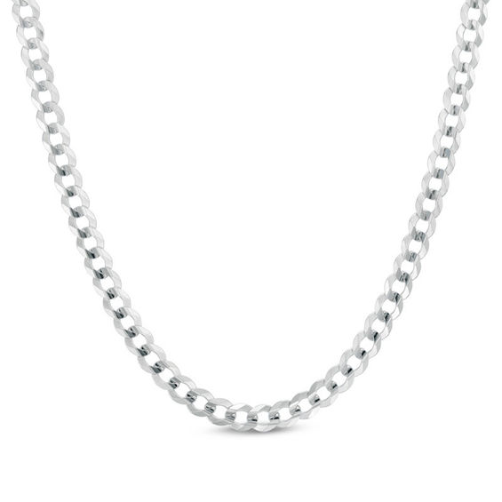 Men's 3.6mm Curb Chain Necklace in 14K White Gold - 30