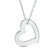 Thumbnail Image 1 of Tilted Heart Pendant in 14K White Gold
