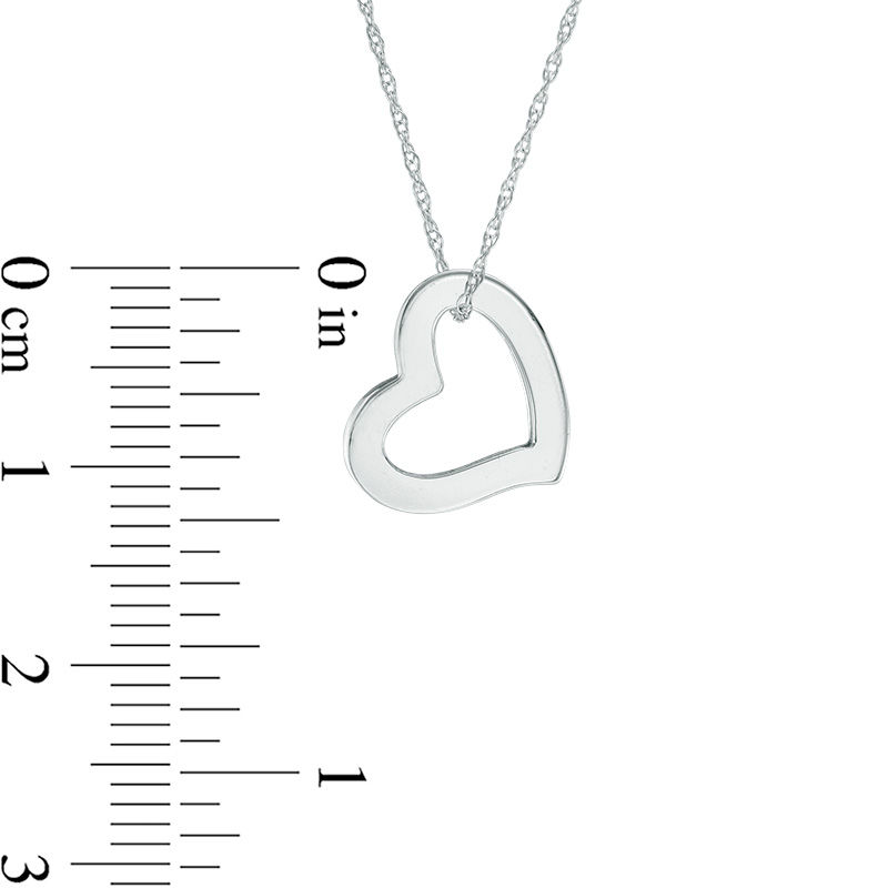 Main Image 2 of Tilted Heart Pendant in 14K White Gold