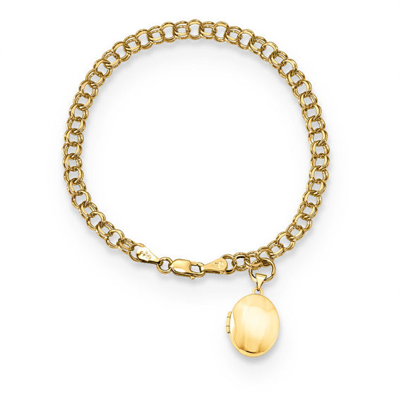 Oval Locket Charm Bracelet In 14k Gold Online Exclusives Oval Locket Charm Bracelet In 14k Gold