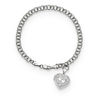 Thumbnail Image 1 of Vintage-Style Scroll Heart-Shaped Locket Charm Bracelet in 14K White Gold