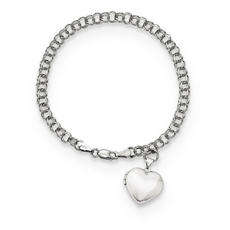 Zales Heart-Shaped Locket Charm Bracelet