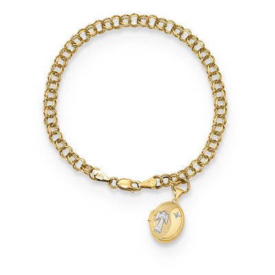 Guardian Angel Gold Tone Christmas Holiday Bead for European Charm Bracelets id-1454 