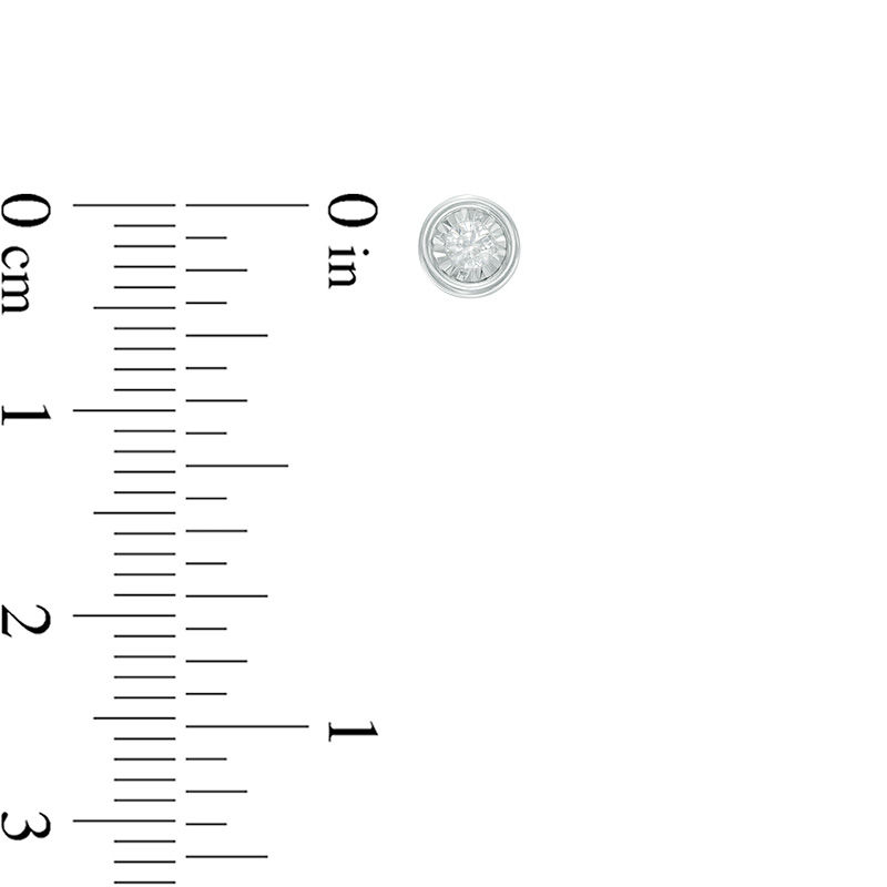 Main Image 2 of 1/10 CT. T.W. Diamond Solitaire Stud Earrings in 10K White Gold