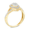 Thumbnail Image 1 of 1/4 CT. T.W. Composite Diamond Teardrop Frame Twist Vintage-Style Ring in 10K Gold
