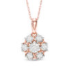 Thumbnail Image 1 of 1/4 CT. T.W. Diamond Flower Pendant in 10K Rose Gold