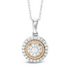 Thumbnail Image 0 of 1/4 CT. T.W. Composite Diamond Frame Pendant in 10K White Gold and Yellow Rhodium