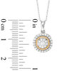 Thumbnail Image 1 of 1/4 CT. T.W. Composite Diamond Frame Pendant in 10K White Gold and Yellow Rhodium
