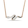 Thumbnail Image 0 of Enhanced Black and White Diamond Accent Snake Necklace in 10K Rose Gold