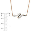 Thumbnail Image 2 of Enhanced Black and White Diamond Accent Snake Necklace in 10K Rose Gold