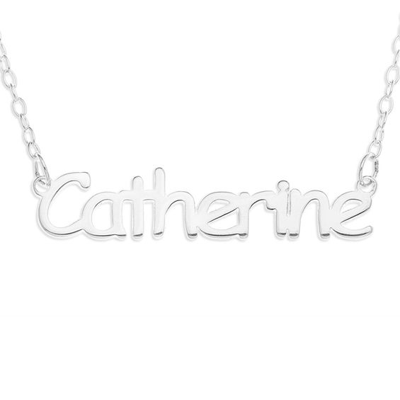 Name Necklace in Sterling Silver (10 Characters) - 16" Name Necklace in Sterling Silver (10 Characters) - 16"