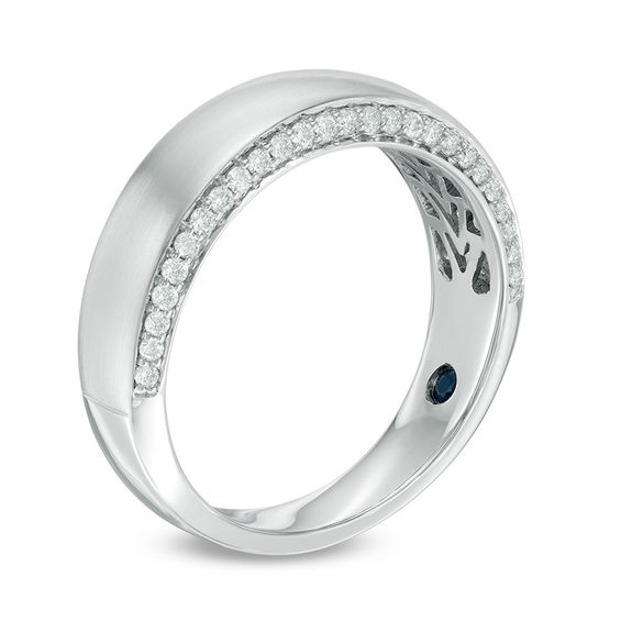 Vera Wang Men's 3/8 CT. T.w. Diamond Edge Wedding Band in 14K White Gold