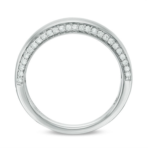 Vera Wang Men's 3/8 CT. T.w. Diamond Edge Wedding Band in 14K White Gold
