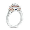 Thumbnail Image 2 of Vera Wang Love Collection 1-1/5 CT. T.W. Princess-Cut Diamond Double Frame Engagement Ring in 14K Two-Tone Gold